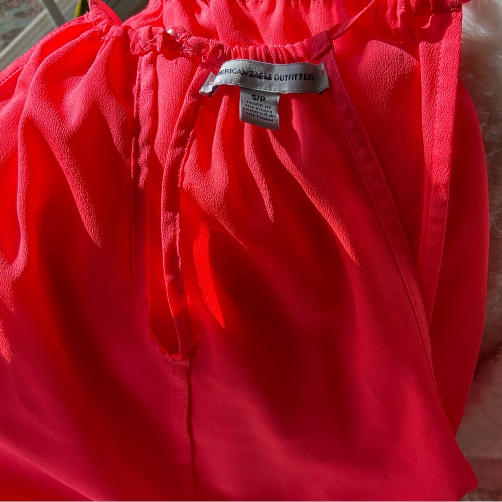 American Eagle womens halter top midi dress, gorgeous color- coral. Sz S/P - Picture 12 of 16